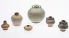 6 Taiwanese Celadon Glazed Ceramic Vessels