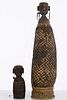 Large Wood Basket Figure & a Small Figure, Indonesia