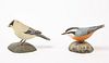 Jesse Blackstone - Two Miniature Carved Songbirds