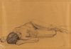 Roman Chatov Style Female Nude Artist Study Sketch