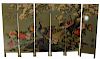 20th C. Chinese Cloisonne Enameled 6 part Screen