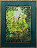 Mary Jane Taft 20th C. Impressionist Garden Scene