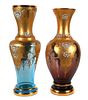 Pair of Tall Hand Painted Venetian Vases