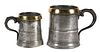 19th C. Pint and Half Pint Pewter Tankards