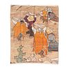 Hand Woven Mexican Dancing Figure Tapestry Rug