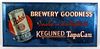 1938 Pabst Blue Ribbon Beer "Keglined TapaCan" TOC Tin Over Cardboard Sign 