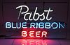 1960 Pabst Blue Ribbon Beer three - color (P1700) Neon Sign 