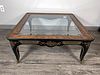 DREXEL HERITAGE ET CETERA GLASS TOP SQUARE COFFEE TABLE