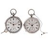 English Open-Face Pocket Watches 
