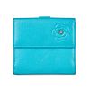 CHANEL TURQUOISE CAMELLIA WALLET Condition grade B. 11cm long, 10cm high. Produced between 2008...