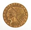 A U.S. 1912 Gold 2 1/2 Dollar Coin