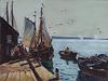 Antique Pastel on Artist Paper "Fisherman's Wharf"