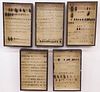 Group of Five Antique French Shadow Boxes of Beetles, "Cartons A Insectes"