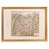 Braun, Georg - Hogenberg, Franz. Damascus Urbs Nobilísima ad Libanum Montem. Colonia, Alemania, 1572. Mapa grabado coloread, 54 x 40 cm