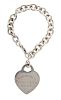 Tiffany & Co. Sterling Silver Bracelet with Large Heart Charm 