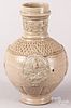 German salt glazed stoneware jug, dated 1594