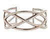 Tiffany & Co. Wide Weave Sterling Silver Bangle Bracelet 