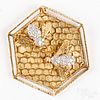 Herbert Rosenthal 18K gold and diamond bee brooch