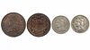 Four US 19th Century Coins