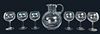 Tiffany & Co Glass Pitcher w/ (6) Goblets