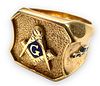 10K Gold Enameled Masonic Ring