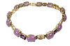 10K Gold Chinese Bracelet Set w/ Purple Stones