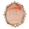 Cameo Brooch Depicting "Marriage of the Virgin" by Raphael 