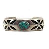 Southwest Arts & Crafts Trading Post (UIATA21) - Navajo - Turquoise and Silver Shadowbox Bracelet c. 1940s, size 6.25 (J15799)