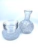 Crystal Carafe, saint louis dessert bowls and 5 waterford crystal plates