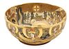 Japanese Satsuma Thousand Immortals Porcelain Bowl, Ca. 19th.c., H 5'' Dia. 12''
