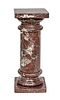 Rouge Marble Pedestal, Ca. 1900, H 2' 1'' W 1' 2''