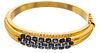 Grecian 18K Yellow Gold, Diamonds And Sapphires Bracelet W 2.5'' 48g