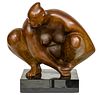 Attributed to Francisco Zúñiga (Mexican, 1912-1998) Bronze Sculpture Ca. 1963, "Desnudo De Cuclillas", H 11.5'' Depth 12''