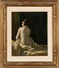 Julius Rolshoven (American, 1858-1930) Oil On Canvas Female Nude, H 16'' W 13''