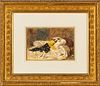 Alexandre Louis Leloir (French, 1843-1884) Watercolor On Paper Leisure Time, H 10'' W 13.5''