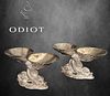 Rare Pair Of 19th C. ODIOT Silver-Plated Cast Figural Salt Cellars