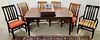 ETHAN ALLEN CHERRY DINING TABLE 42"W X 64"L W/2 18 1/2" LEAVES & PADS + 6 CHAIRS