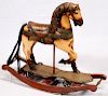 CARVED WOOD HAND PAINTED ROCKING HORSE 20TH CENTURY