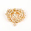 Impressive Diamond Cluster Heart Pendant in 14K Gold