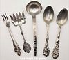 Lot Of Five 1900's Sterling Silver (161 g) Forks And Spoons, Stamped