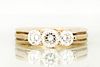 A. Jaffe 18K Gold Three Stone Diamond Ring
