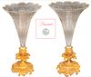 19th C. Baccarat Crystal Bronze Mounted Vases