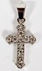 18KT WHITE GOLD AND CZ CROSS PENDANT