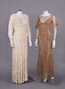 TWO EVENING DRESSES, EARLY 1930s