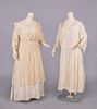 TWO HAND EMBROIDERED TEA DRESSES, 1915-1920