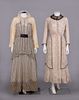 TWO PRINTED COTTON DAY DRESSES, c. 1917