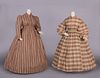 TWO HANDMADE PRINTED COTTON DAY DRESSES, 1830s & 1860s