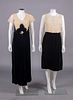 TWO VELVET & LACE DRESSES, 1940s