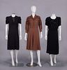 THREE CREPE AFTERNOON DRESSES, EARLY 1940s
