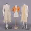 TWO TEA DRESSES & ONE EVENING JACKET, 1920s & 1930s